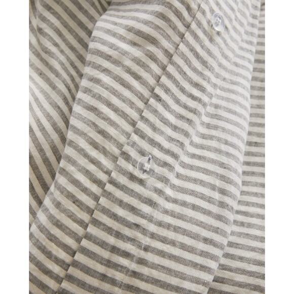 Quince European Linen Duvet Cover Set - Full/Queen Grey/White Stripe NWOT - Picture 5 of 6
